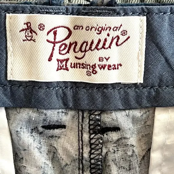 Original Penguin Mens 9" Slim Fit Casual Tropical Print Cotton Chino Shorts 30 - Picture 5 of 7